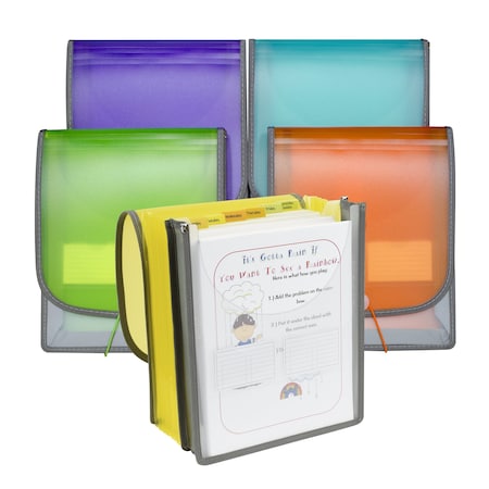 C-Line Products 7Pocket Vertical Backpack File, Letter Size, Assorted Set of 12 Files, 12PK 58700-DS